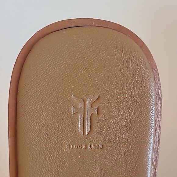 Frye Mira Wave Leather Slide Slip On Two Strap Sandals Pink Orange Size 7.5 - Picture 9 of 14